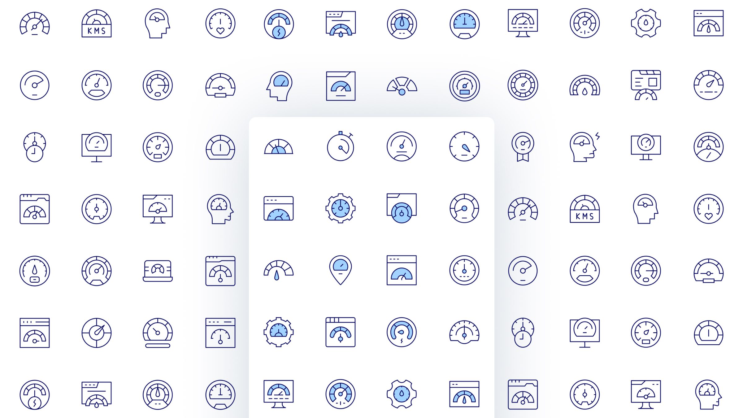 Speedometer Icon Set. Duotone Line Style. Part 2 2