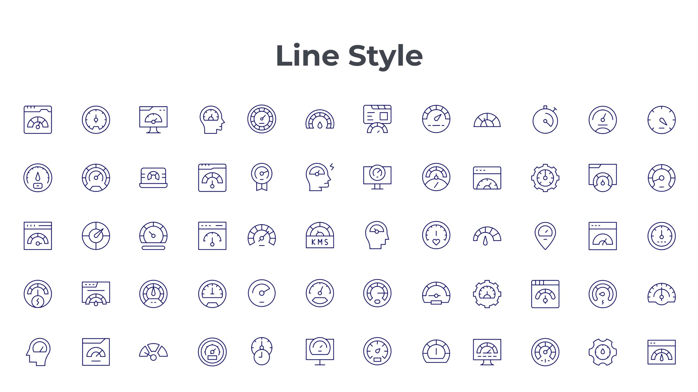 Speedometer Icon Set. Duotone Line Style. Part 2 7