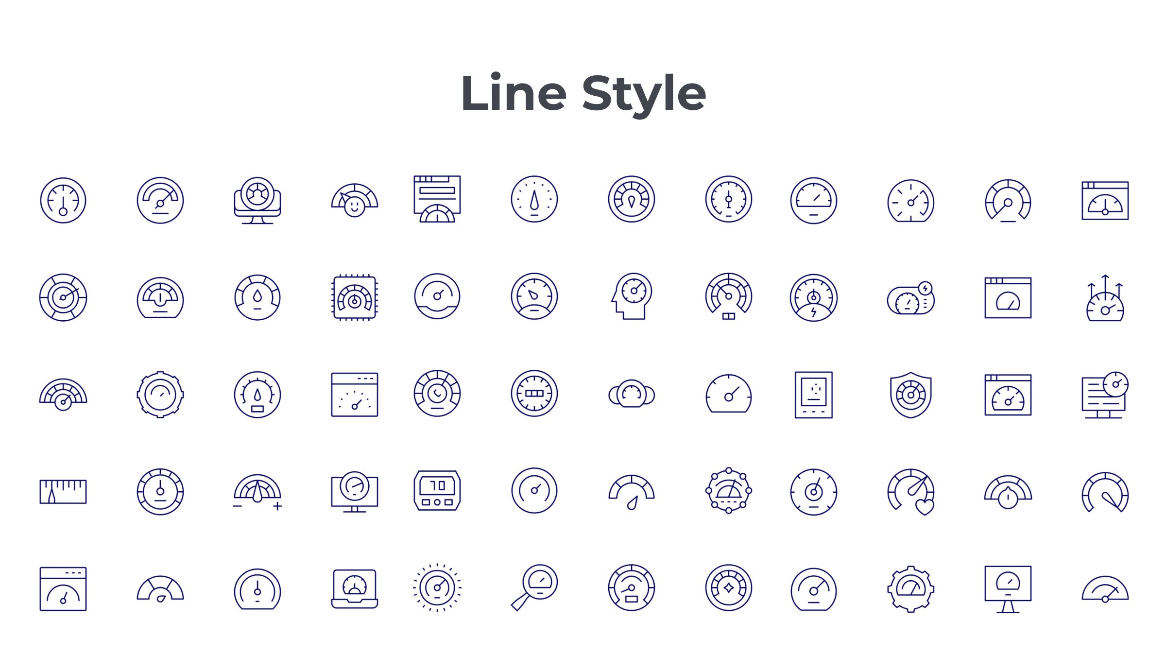 Speedometer Icon Set. Duotone Line Style. Part 3 7