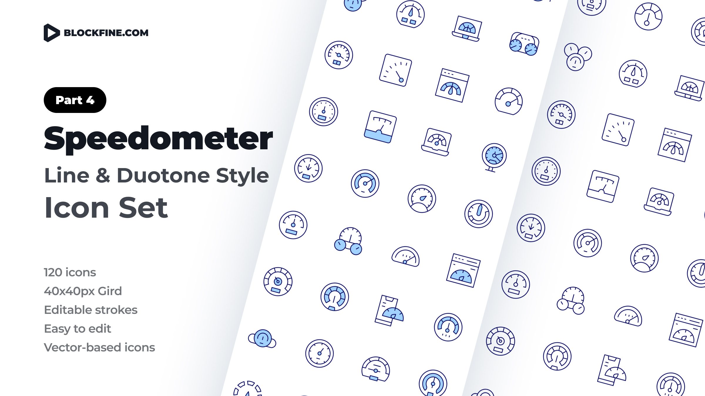 Speedometer Icon Set. Duotone Line Style. Part 4 1