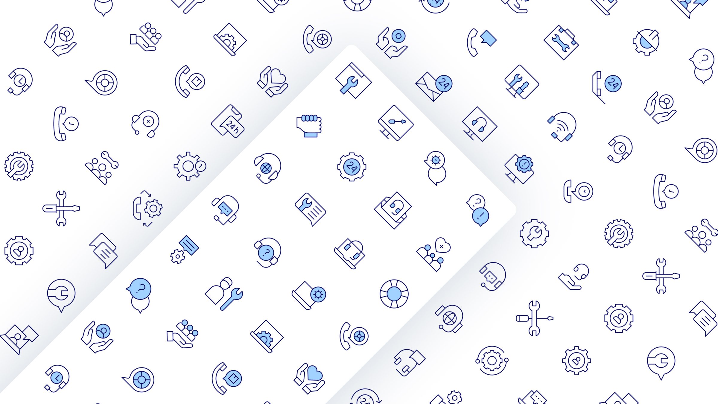 Support Icon Set. Duotone Line Style 3