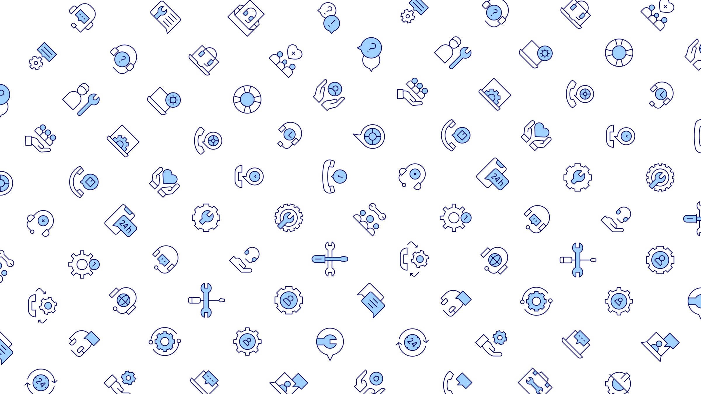 Support Icon Set. Duotone Line Style 4