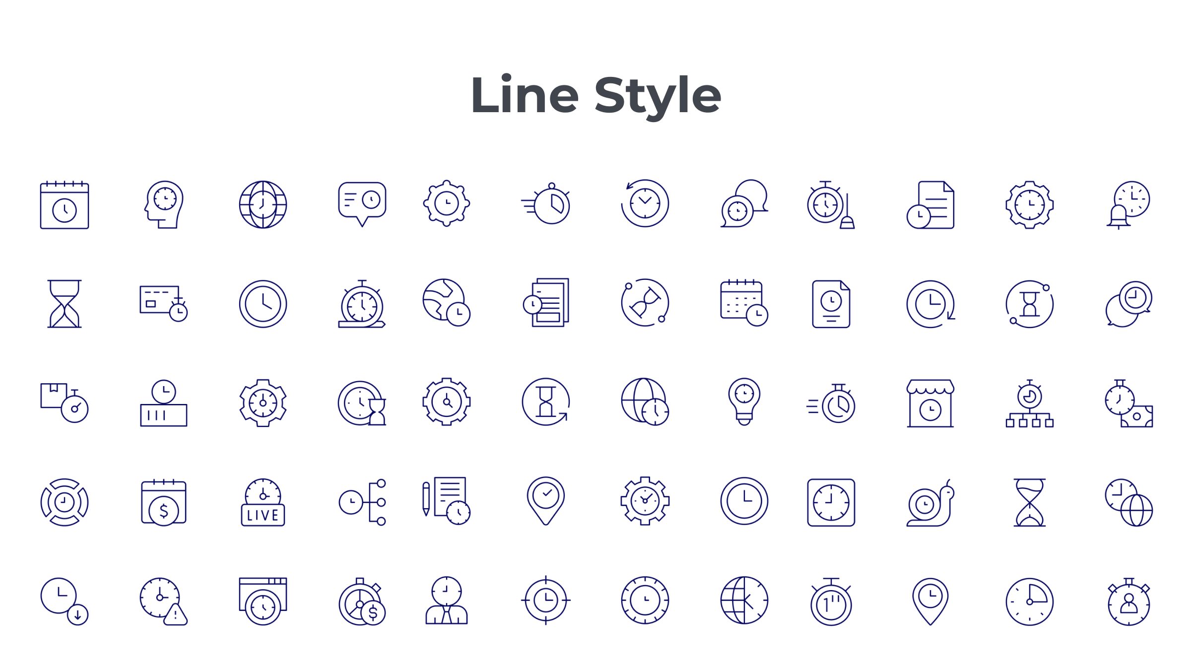 Time Icon Set. Duotone Line Style. Part 1 7