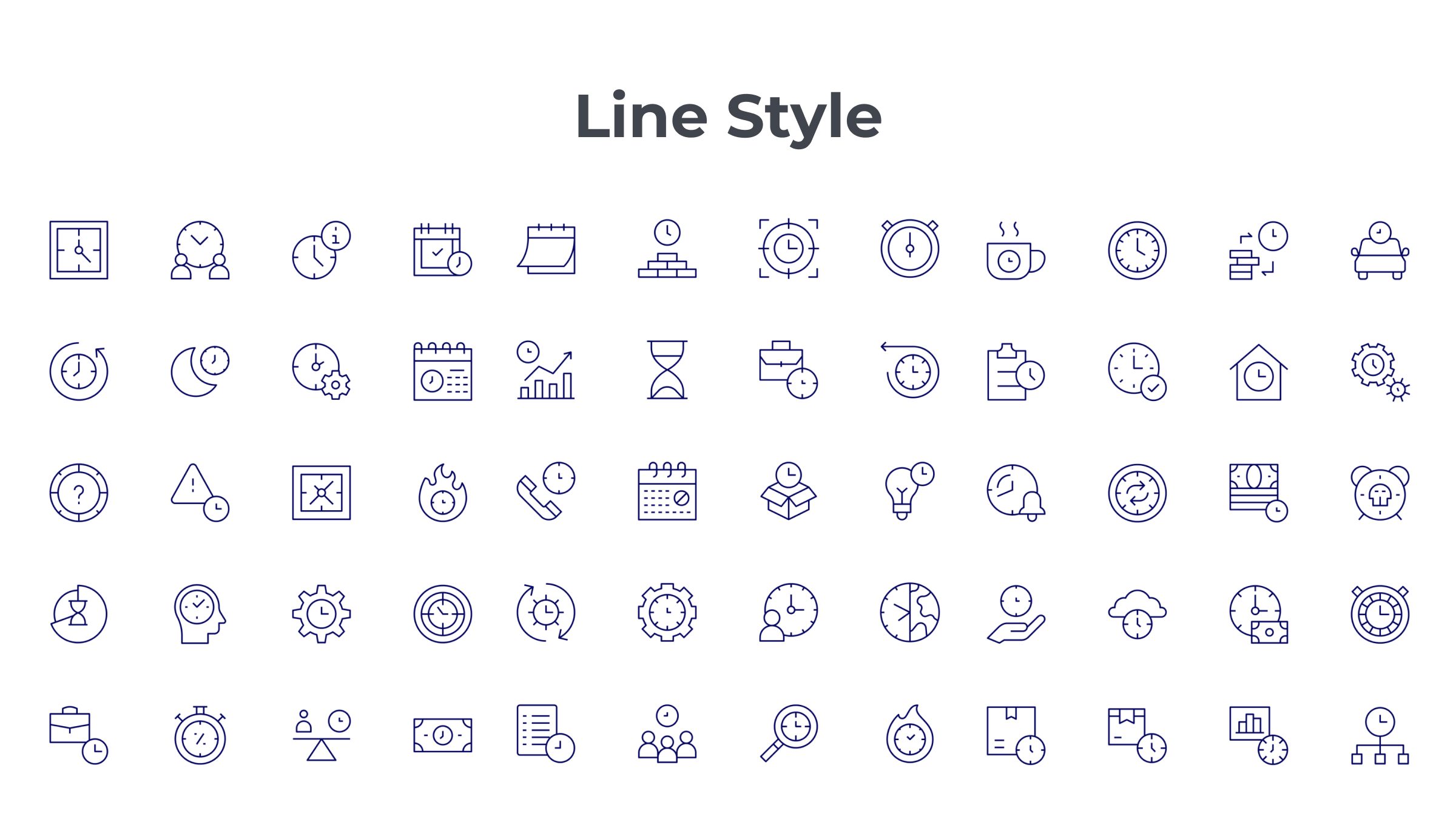 Time Icon Set. Duotone Line Style. Part 2 7