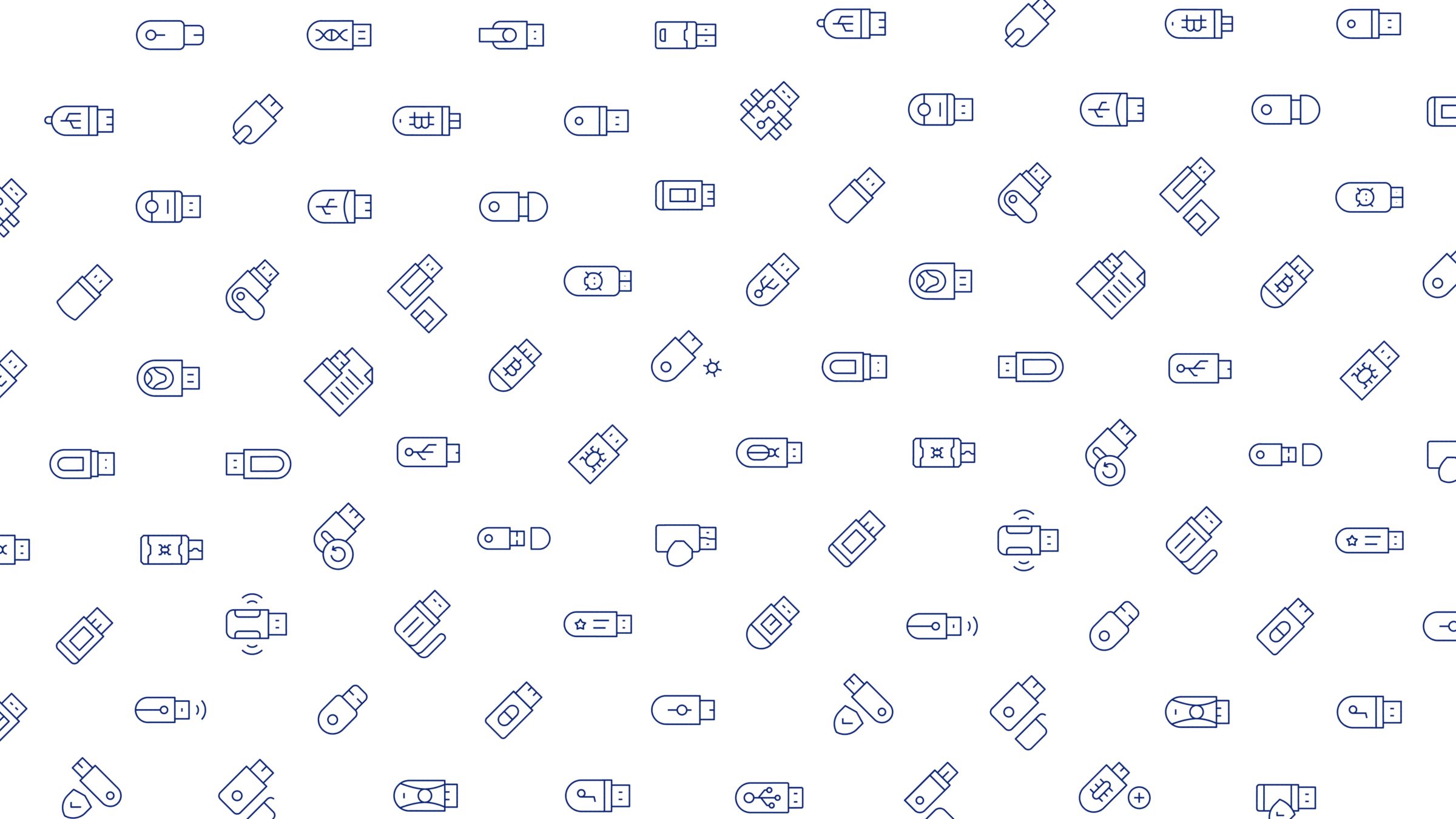 Usb Flash Drive Icon Set. Duotone Line Style 5