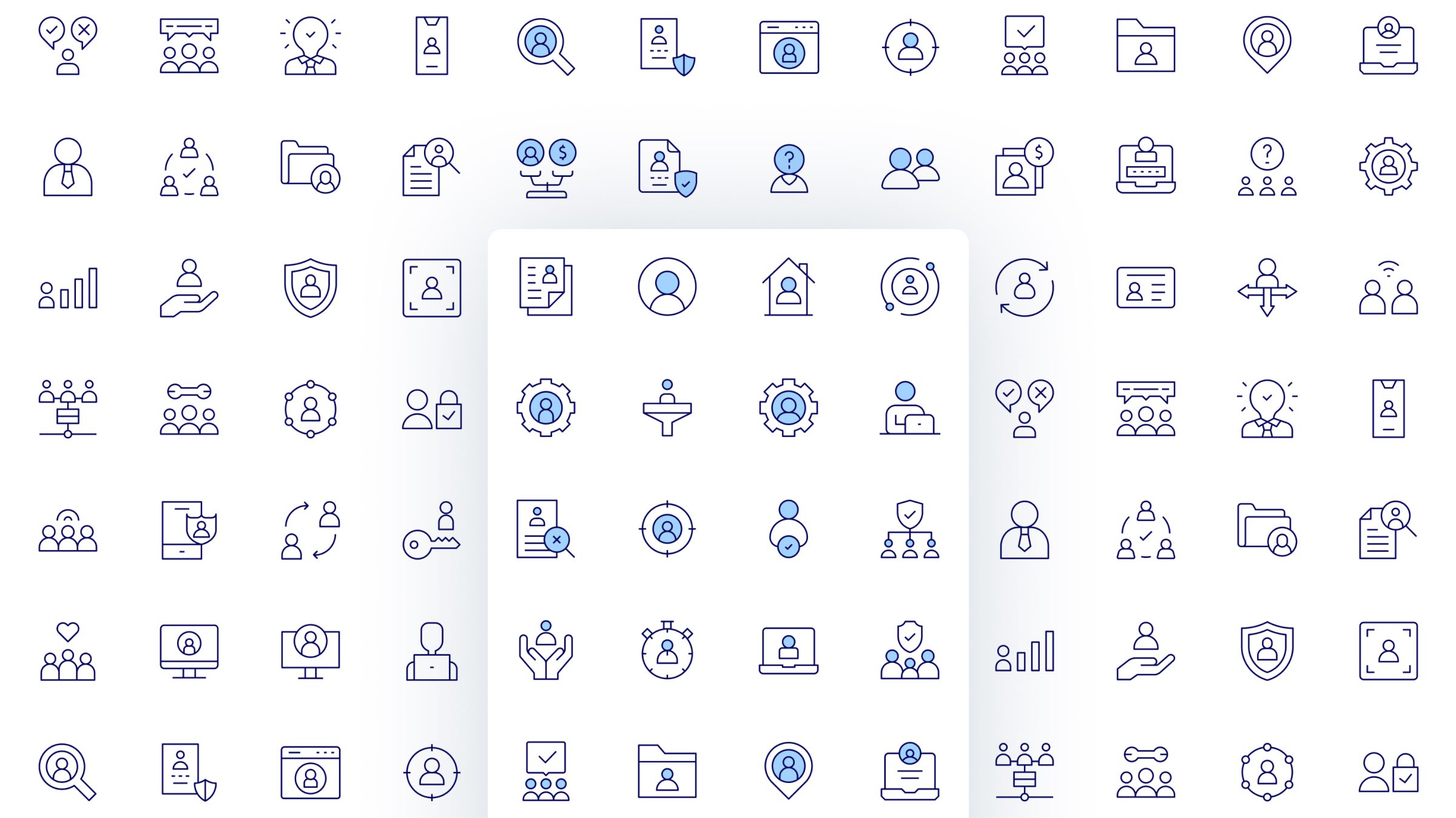 User Icon Set. Duotone Line Style 2