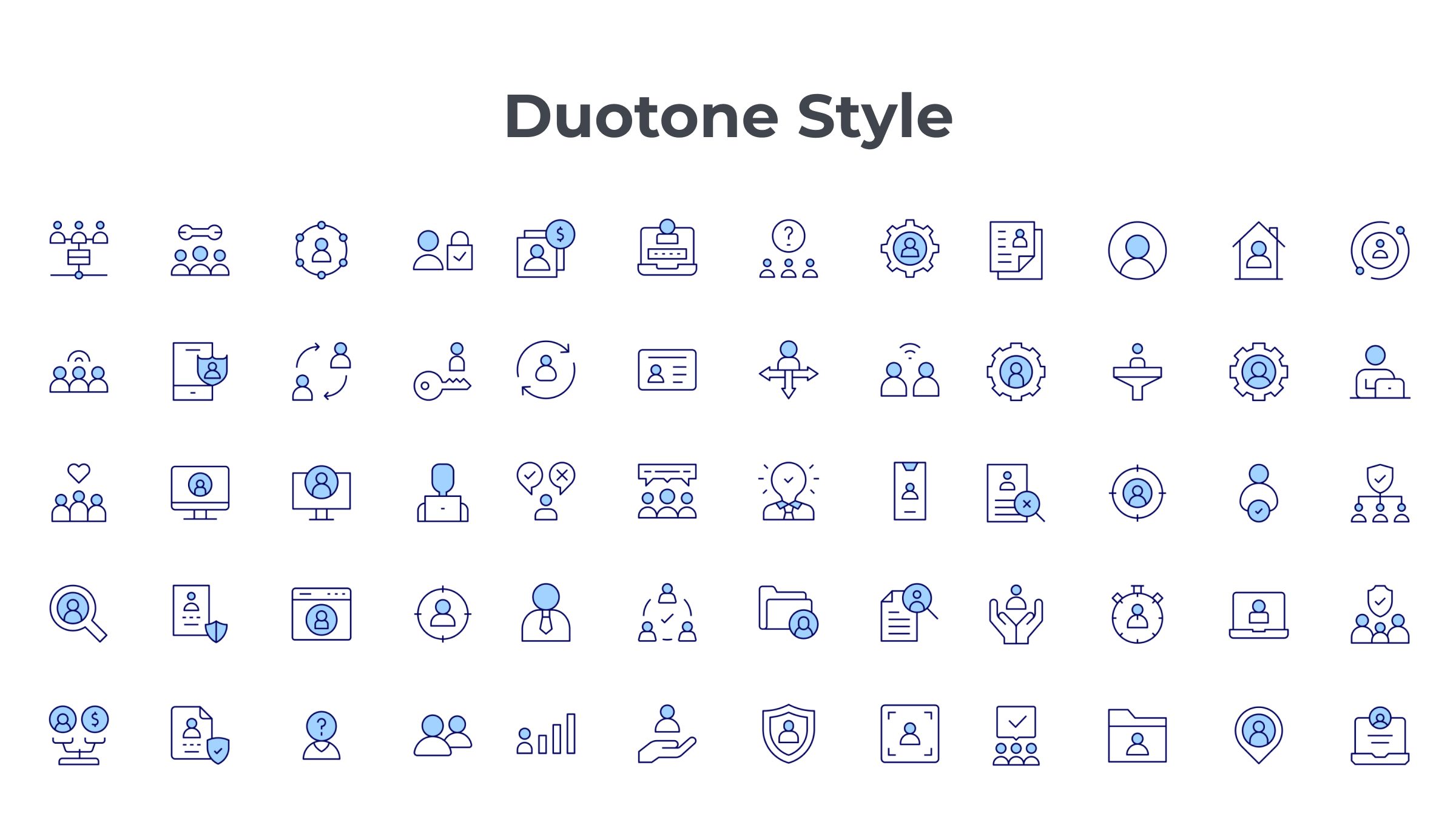 User Icon Set. Duotone Line Style 6