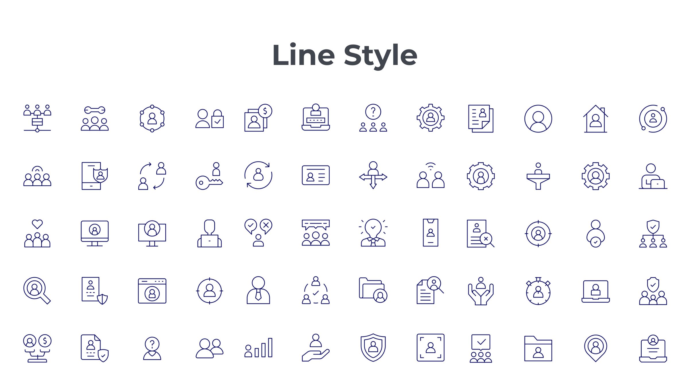 User Icon Set. Duotone Line Style 7