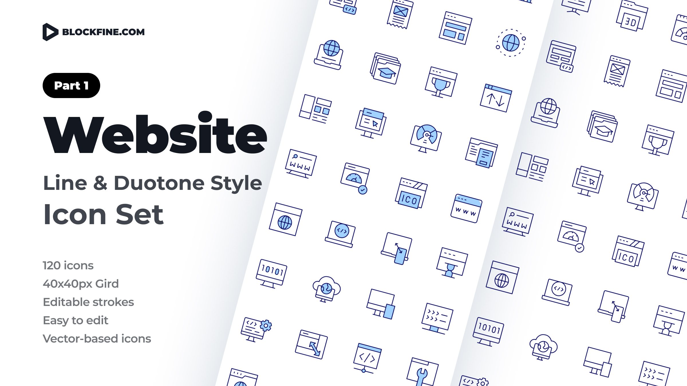 Website Icon Set. Duotone Line Style. Part 1 1