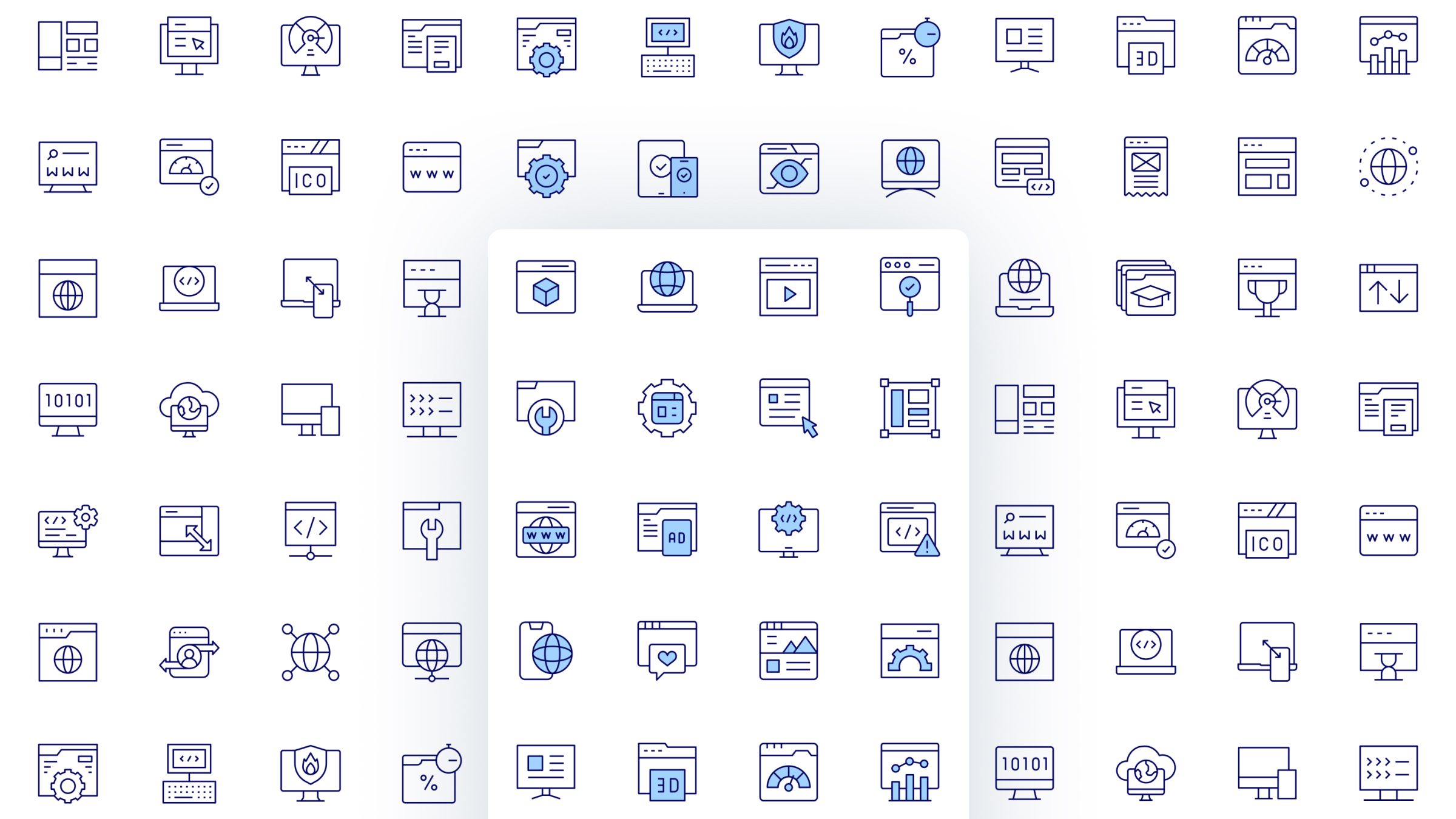 Website Icon Set. Duotone Line Style. Part 1 2