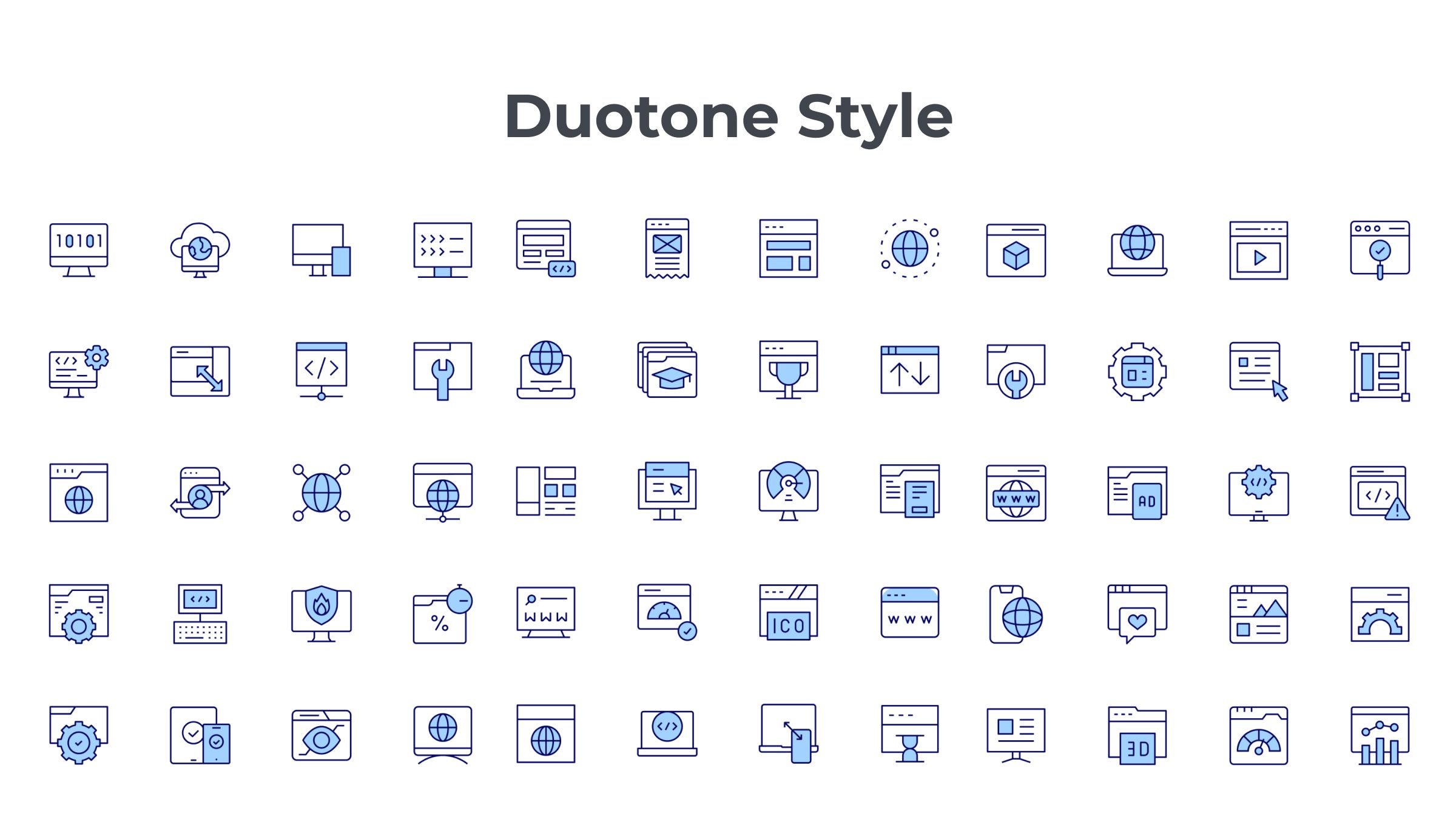 Website Icon Set. Duotone Line Style. Part 1 6