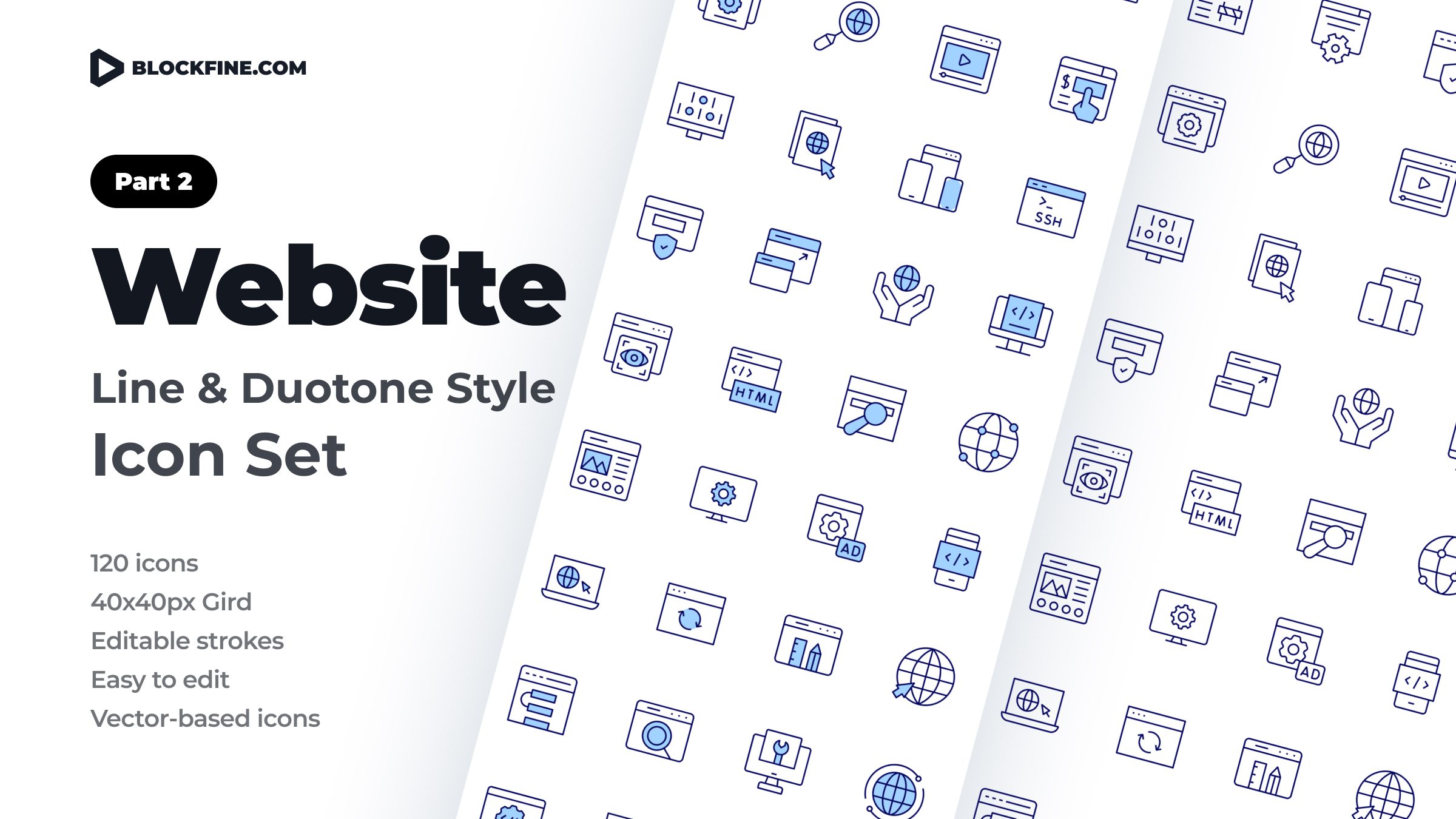 Website Icon Set. Duotone Line Style. Part 2 1