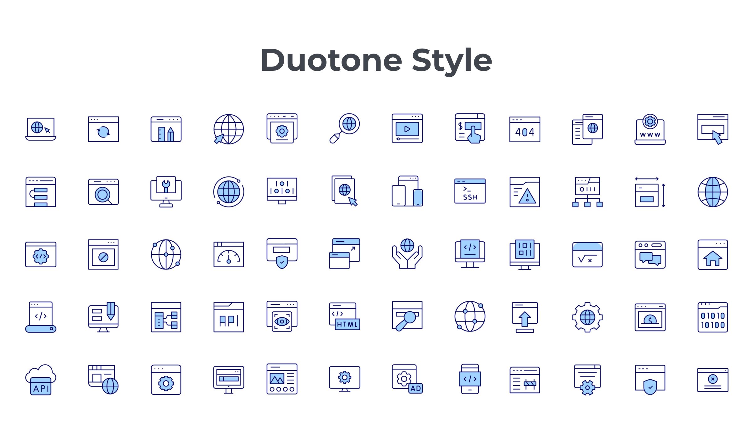 Website Icon Set. Duotone Line Style. Part 2 6